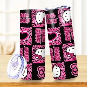 🆕 Hello Kitty - Pink and Black - Heart Design- 20oz Tumbler - Sanrio 😻